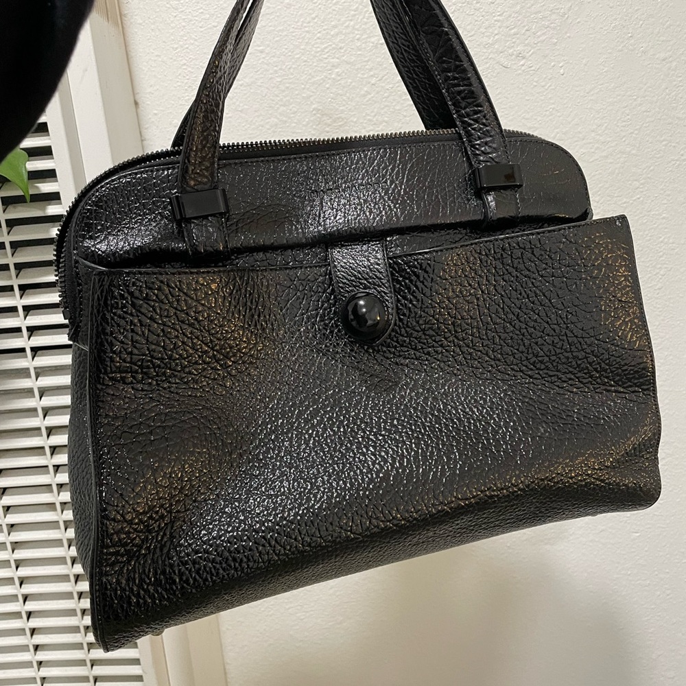 MARC JACOBS COLLECTION black somewhat patent grained leather handbag